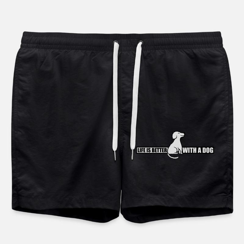 better with a dog - Swim Trunks - black