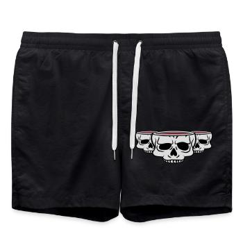 3 Freunde Becher Schädel - Badeshorts - Schwarz - Vorne - AI Model Male 185 light (185cm)