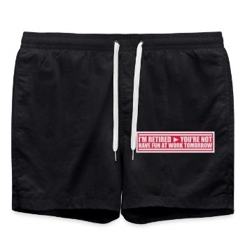 have fun at work - Badeshorts - Schwarz - Vorne - AI Model Male 185 light (185cm)
