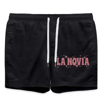 La Novia Girlfriend Engagement Wedding Gift - Swim Trunks - black - Front - AI Model Male 185 light (185cm)