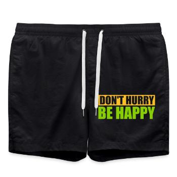 Ne vous dépêchez pas d’être heureux - Short de bain - noir - Devant - AI Model Male 185 light (185cm)