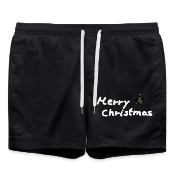 Merry Christmas Weihnachten - Swim Trunks - black - Front - AI Model Male 185 light (185cm)