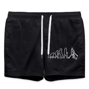 Skiers Winter Sports Skiing Ski Christmas - Swim Trunks - black - Front - AI Model Male 185 light (185cm)