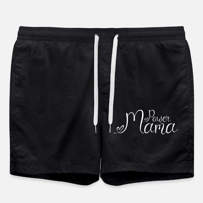 Power Mama White1 - Swim Trunks - black