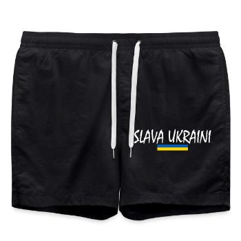 Slava ukraini - Badeshorts - Schwarz - Vorne - AI Model Male 185 light (185cm)