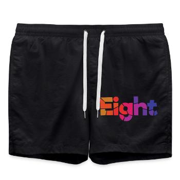 Eight - 8 Years Old Birthday, 8 Year Anniversary - Swim Trunks - black - Front - AI Model Male 185 light (185cm)