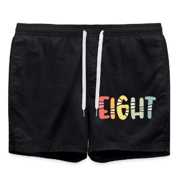 Acht-8-jähriger Geburtstag, 8-jähriges Jubiläum - Badeshorts - Schwarz - Vorne - AI Model Male 185 light (185cm)