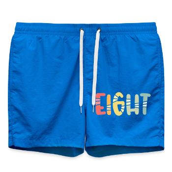 Eight - 8 Years Old Birthday, 8 Year Anniversary - Swim Trunks - cobalt blue - Front