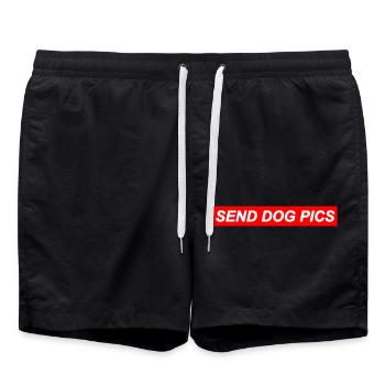 Humour canin - Short de bain - noir - Devant - AI Model Male 185 light (185cm)