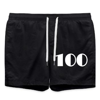 100 JAHRE. 100-jähriges Jubiläum. 100-JÄHRIGES JUBILÄUM - Badeshorts - Schwarz - Vorne - AI Model Male 185 light (185cm)