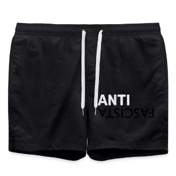 Antifasciste - Short de bain - noir - Devant - AI Model Male 185 light (185cm)