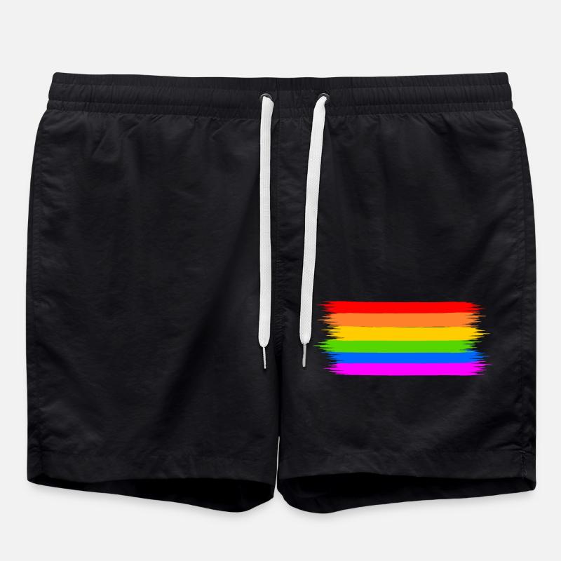 rainbow flag - Swim Trunks - black
