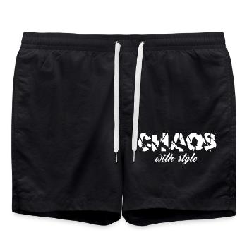 Chaos - with style - Swim Trunks - black - Front - AI Model Male 185 light (185cm)