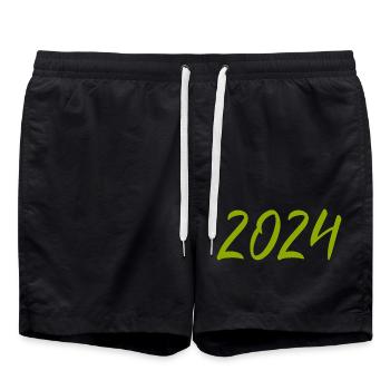 2024 Réveillon du Nouvel An vert - Short de bain - noir - Devant - AI Model Male 185 light (185cm)