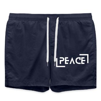 Peace - Swim Trunks - french navy - Front - AI Model Male 185 light (185cm)