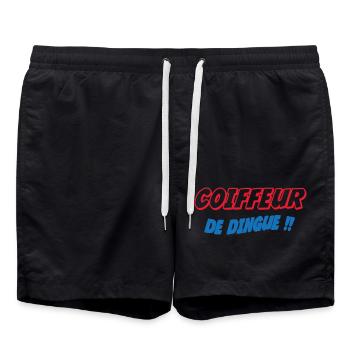 COIFFEUR de dingue !!! - Short de bain - noir - Devant - AI Model Male 185 light (185cm)