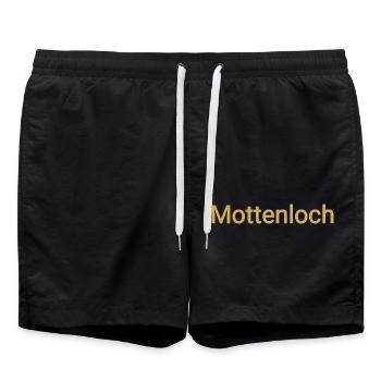 Mottenloch - Badeshorts - Schwarz - Vorne - AI Model Male 185 light (185cm)