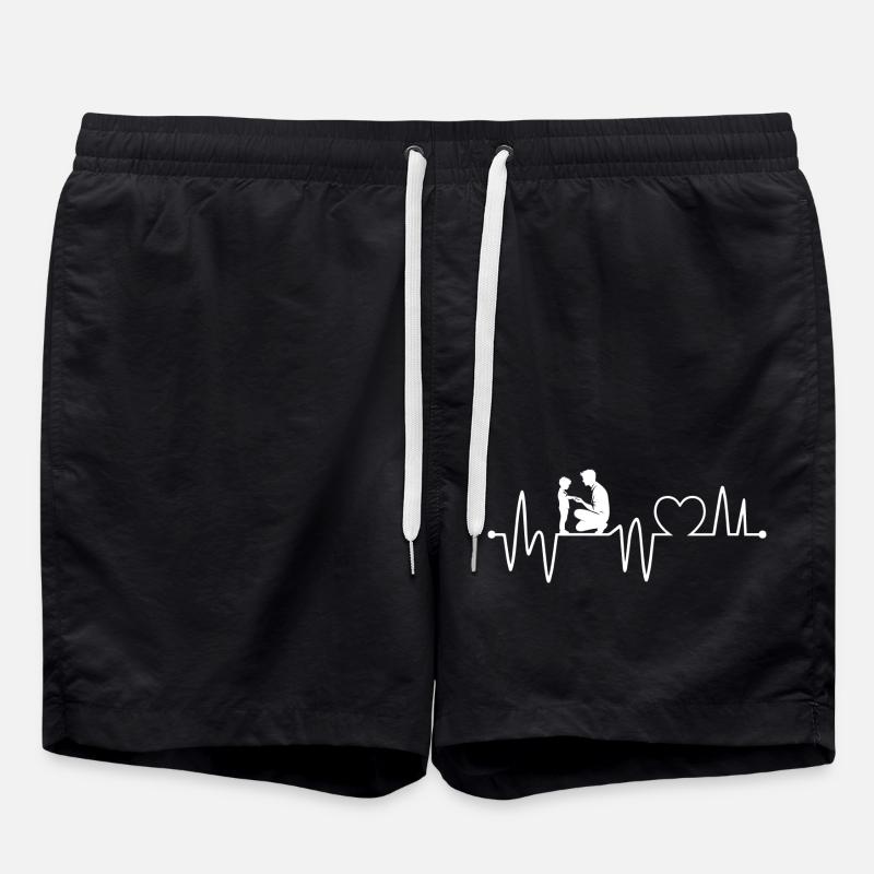 Heartbeat Father and Son - Swim Trunks - black