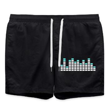 Cool DJ Musik Equalizer Sound Balken Energie Party - Badeshorts - Schwarz - Vorne - AI Model Male 185 light (185cm)