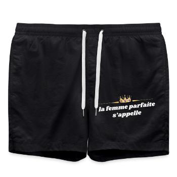 The Perfect Woman Is Called - Custom T-Shirt - Swim Trunks - black - Front - AI Model Male 185 light (185cm)