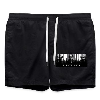 Prepper Code - Badeshorts - Schwarz - Vorne - AI Model Male 185 light (185cm)