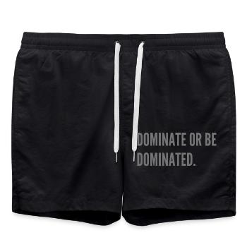 Dominate or be dominated. - Swim Trunks - black - Front - AI Model Male 185 light (185cm)