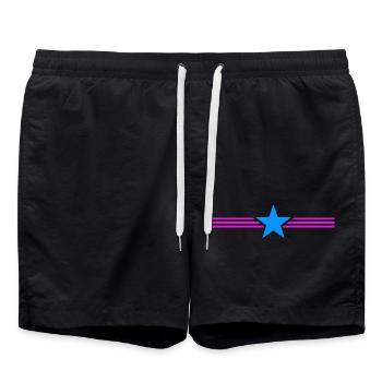 Bright Stars and Stripes - Swim Trunks - black - Front - AI Model Male 185 light (185cm)