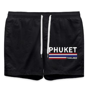 Phuket Thailand Flag T-Shirt - Swim Trunks - black - Front - AI Model Male 185 light (185cm)