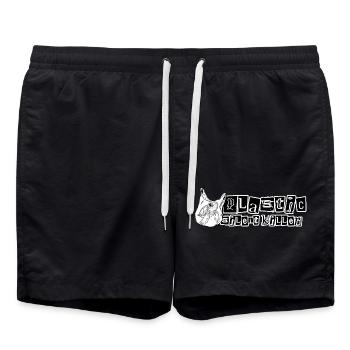 Plastic // Silent Killer // Illustration - Swim Trunks - black - Front - AI Model Male 185 light (185cm)