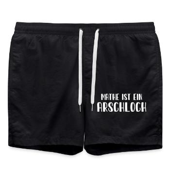 Mathe ist ein Arschloch - Mathematik - Schule - Badeshorts - Schwarz - Vorne - AI Model Male 185 light (185cm)