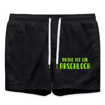 Mathe ist ein Arschloch - Mathematik - Schule - Badeshorts - Schwarz - Vorne - AI Model Male 185 light (185cm)