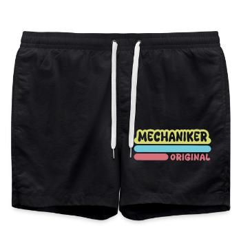 Mécanicien comme prénom - Short de bain - noir - Devant - AI Model Male 185 light (185cm)
