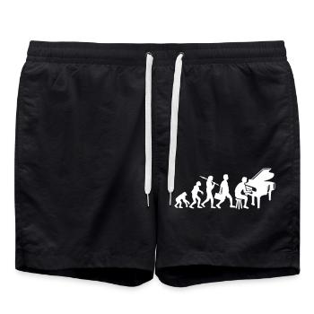 Evolution Piano Instrument Keys Playing Music - Swim Trunks - black - Front - AI Model Male 185 light (185cm)