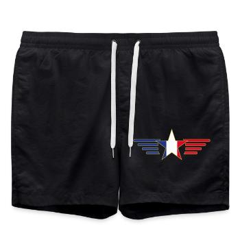 I Love France Elegance Style Design T-Shirt - Swim Trunks - black - Front - AI Model Male 185 light (185cm)