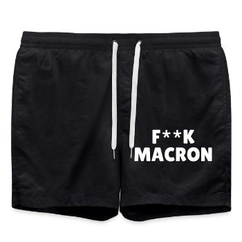 F**K Macron - Short de bain - noir - Devant - AI Model Male 185 light (185cm)