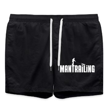 mantrailing - Badeshorts - Schwarz - Vorne - AI Model Male 185 light (185cm)