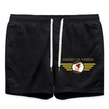 American Samoa, Elegance Style Design T-Shirt - Swim Trunks - black - Front - AI Model Male 185 light (185cm)