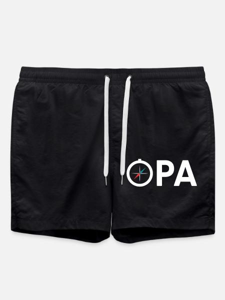 Opa Großvater Kompass Expedition Geschenkidee - Badeshorts - Schwarz