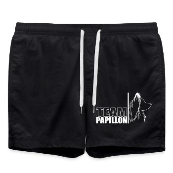 TEAM Papillon Hunde Hund Wilsigns - Badeshorts - Schwarz - Vorne - AI Model Male 185 light (185cm)
