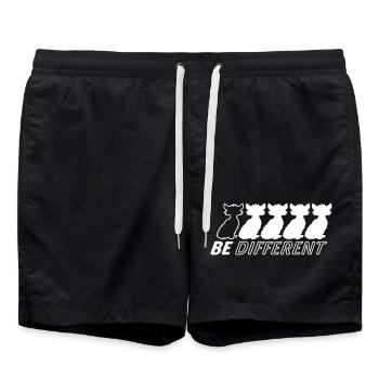 Soyez différents Chats Amis Soyez différents - Short de bain - noir - Devant - AI Model Male 185 light (185cm)