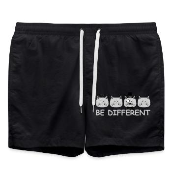 Be Different Sir Cat Chapeau Haut de Forme Monocle Mr. Empire - Short de bain - noir - Devant - AI Model Male 185 light (185cm)
