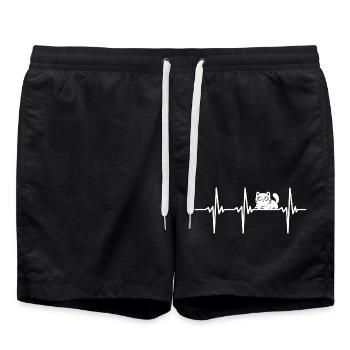 Heartbeat for cuddly cuddly cats - Swim Trunks - black - Front - AI Model Male 185 light (185cm)