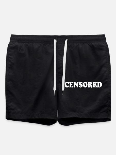 censored - Swim Trunks - black
