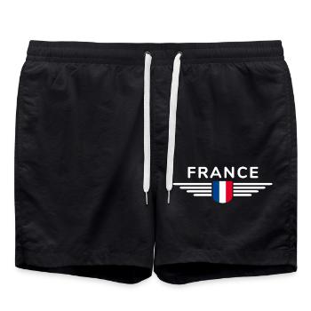 I Love France Elegance Style Design Outfits - Swim Trunks - black - Front - AI Model Male 185 light (185cm)