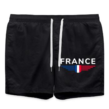 I Love France Elegance Style Design Outfits - Swim Trunks - black - Front - AI Model Male 185 light (185cm)