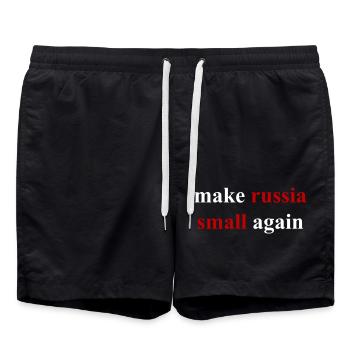 make russia small again - Badeshorts - Schwarz - Vorne - AI Model Male 185 light (185cm)