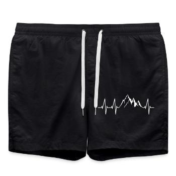 Montagnes Randonnée Ski Snowboard Montagnes Battement de cœur - Short de bain - noir - Devant - AI Model Male 185 light (185cm)