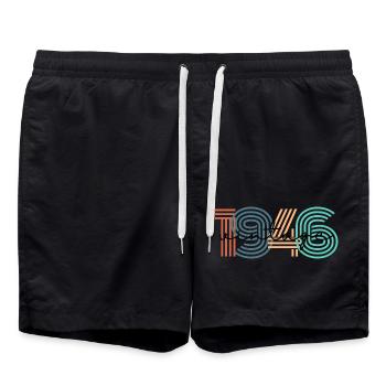 1946 vintage rétro - Short de bain - noir - Devant - AI Model Male 185 light (185cm)