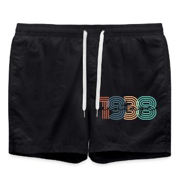 1938 Vintage Retro - Badeshorts - Schwarz - Vorne - AI Model Male 185 light (185cm)