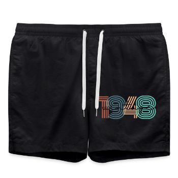 1948 vintage rétro - Short de bain - noir - Devant - AI Model Male 185 light (185cm)
